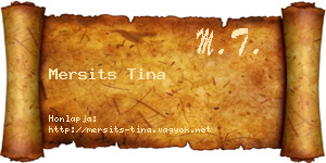 Mersits Tina névjegykártya